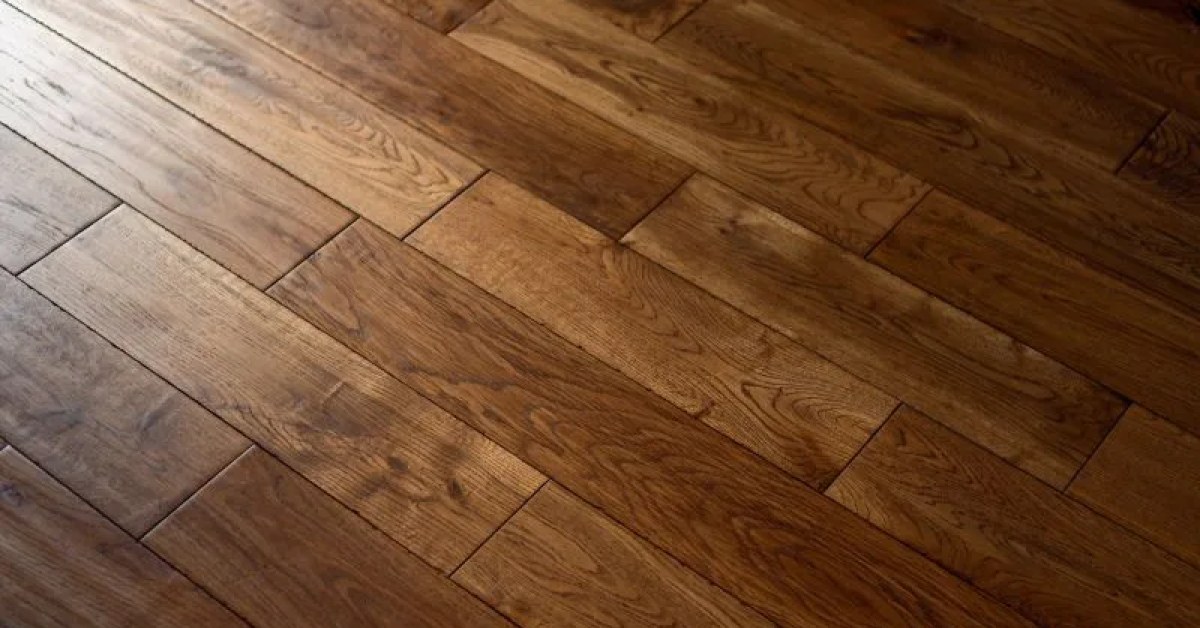 New hardwood flooring installed in a bright residential room