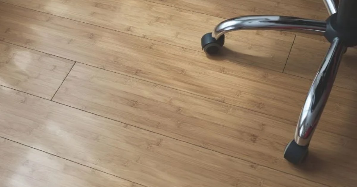 Vinyl flooring area with visible damage prepared for repair